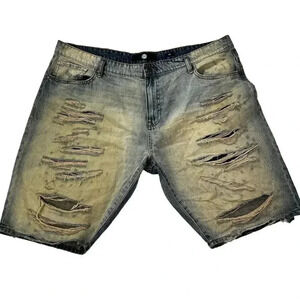 Jordan Craig Shredded Lager Men Shorts J3164SX Size 44 Blue Grunge Rock